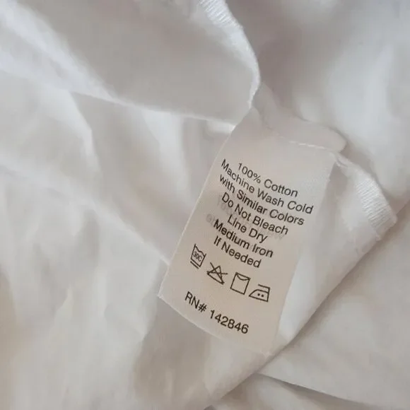 RHODE Dress Size Med White Nisha Puff-Sleeve Cotton Poplin Pockets Unlin… - Picture 7 of 16